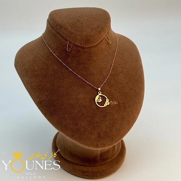 آویز گل و پروانه طلا لیزری